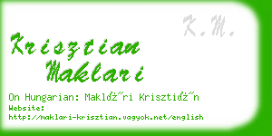 krisztian maklari business card